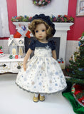 Snowfall - dress, hat, tights & shoes for Little Darling Doll or other 33cm BJD