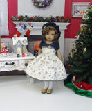 Snowfall - dress, hat, tights & shoes for Little Darling Doll or other 33cm BJD