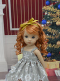Snowflake Splendor - dress, tights & shoes for Little Darling Doll or 33cm BJD