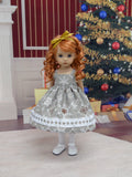 Snowflake Splendor - dress, tights & shoes for Little Darling Doll or 33cm BJD