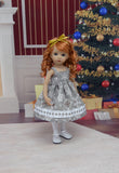 Snowflake Splendor - dress, tights & shoes for Little Darling Doll or 33cm BJD