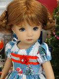 Snowman Wonderland - dress, tights & shoes for Little Darling Doll or 33cm BJD