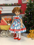 Snowman Wonderland - dress, tights & shoes for Little Darling Doll or 33cm BJD