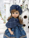 Snowstorm - capelet, beret, dress, tights & shoes for Little Darling Doll or 33cm BJD