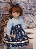 Snowy Forest Friends - dress, tights & shoes for Little Darling Doll or 33cm BJD