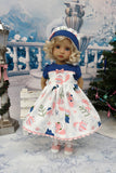 Snowy Fox - dress, hat, socks & saddle shoes for Little Darling Doll or other 33cm BJD