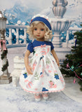 Snowy Fox - dress, hat, socks & saddle shoes for Little Darling Doll or other 33cm BJD