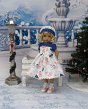 Snowy Fox - dress, hat, socks & saddle shoes for Little Darling Doll or other 33cm BJD