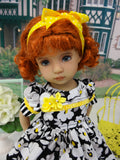 Sophisticated Garden - dress, tights & shoes for Little Darling Doll or 33cm BJD