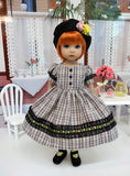 Sophisticated Plaid - dress, hat, tights & shoes for Little Darling Doll or 33cm BJD
