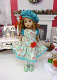 Spearmint Holly - dress, beret, tights & shoes for Little Darling Doll or other 33cm BJD