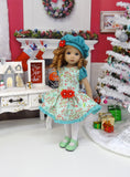 Spearmint Holly - dress, beret, tights & shoes for Little Darling Doll or other 33cm BJD