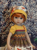 Spirit Animal - dress, hat, tights & shoes for Little Darling Doll or 33cm BJD