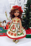 Splendid Poinsettia - dress, hat, tights & shoes for Little Darling Doll or 33cm BJD