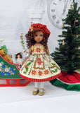 Splendid Poinsettia - dress, hat, tights & shoes for Little Darling Doll or 33cm BJD