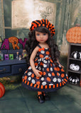 Spooktacular - dress, hat, tights & shoes for Little Darling Doll or 33cm BJD