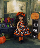Spooktacular - dress, hat, tights & shoes for Little Darling Doll or 33cm BJD