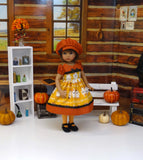 Spooktastic - dress, beret, tights & shoes for Little Darling Doll or 33cm BJD
