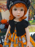 Spooky Graveyard - dress, sweater, hat, tights & shoes for Little Darling Doll or 33cm BJD