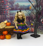 Spooky Night - Halloween ensemble with tights & boots for Little Darling Doll or 33cm BJD