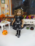 Spooky Spiders - dress, beret, tights & shoes for Little Darling Doll or other 33cm BJD