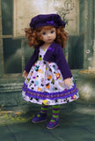 Spooky Treats - dress, jacket, beret, tights & shoes for Little Darling Doll or 33cm BJD
