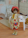 Spring Chickadee - romper, kerchief & shoes for Little Darling Doll