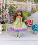 Spring Clematis - dress, hat, tights & shoes for Little Darling Doll or 33cm BJD