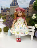 Spring Garden - dress, hat, tights & shoes for Little Darling Doll or 33cm BJD