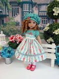 Spring Gingham - dress, hat, tights & shoes for Little Darling Doll or 33cm BJD