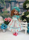 Spring Gingham - dress, hat, tights & shoes for Little Darling Doll or 33cm BJD