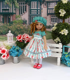 Spring Gingham - dress, hat, tights & shoes for Little Darling Doll or 33cm BJD