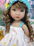 Spring Hello Kitty - dress, hat, socks & shoes for Little Darling Doll or 33cm BJD