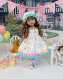 Spring Hello Kitty - dress, hat, socks & shoes for Little Darling Doll or 33cm BJD