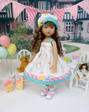 Spring Hello Kitty - dress, hat, socks & shoes for Little Darling Doll or 33cm BJD