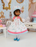 Spring in Paris - dress, hat, tights & shoes for Little Darling Doll or 33cm BJD