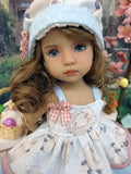 Spring Lamb - babydoll top, bloomers, hat & sandals for Little Darling Doll or 33cm BJD