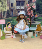 Spring Lamb - babydoll top, bloomers, hat & sandals for Little Darling Doll or 33cm BJD