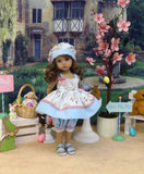 Spring Lamb - babydoll top, bloomers, hat & sandals for Little Darling Doll or 33cm BJD