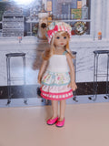 Spring Layers - Camisole, ruffled skirt, hat & shoes for Little Darling Doll