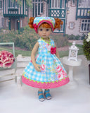 Spring Picnic - dress, kerchief & sandals for Little Darling Doll or 33cm BJD