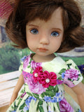 Spring Rose - dress, hat, tights & shoes for Little Darling Doll or 33cm BJD
