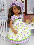 Spring Tulips - dress, hat, tights & shoes for Little Darling Doll