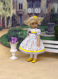 Spring Wildflowers - dress, hat, tights & shoes for Little Darling Doll or 33cm BJD