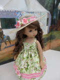 Spring Zephyr - dress, hat, tights & shoes for Little Darling Doll or 33cm BJD