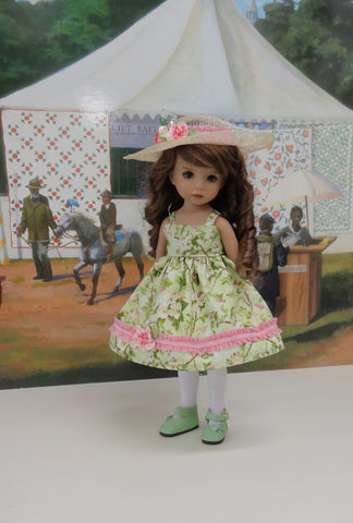 Spring Zephyr - dress, hat, tights & shoes for Little Darling Doll or 33cm BJD