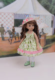 Spring Zephyr - dress, hat, tights & shoes for Little Darling Doll or 33cm BJD