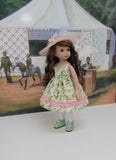 Spring Zephyr - dress, hat, tights & shoes for Little Darling Doll or 33cm BJD