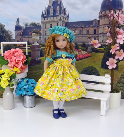Springtime Delight - dress, beret, tights & shoes for Little Darling Doll or other 33cm BJD