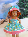 Springtime Sun - babydoll top, bloomers, hat & sandals for Little Darling Doll